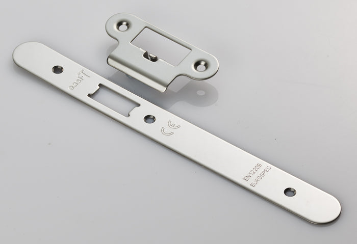 Forend Strike & Fixings - Dls0060L - Radius - Bright Stainless Steel