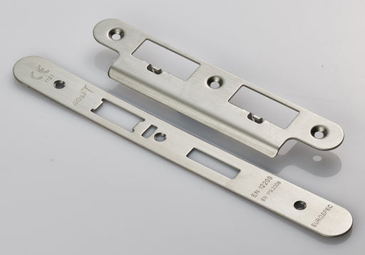 Forend Strike & Fixings - Dls7260Esc - Radius - Satin Stainless Steel