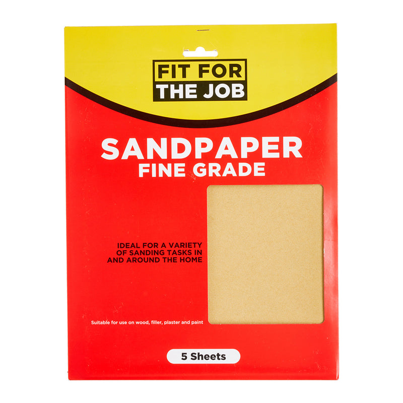 Fit For The Job 5 Sheets Fine Grade Sandpaper