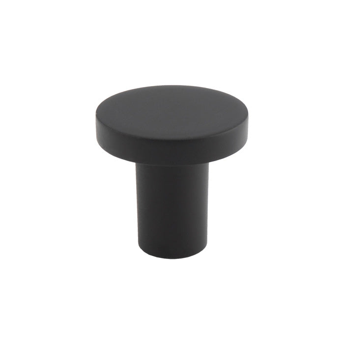 Circular Cupboard Knob 26Mm Dia - MATT BLACK 26