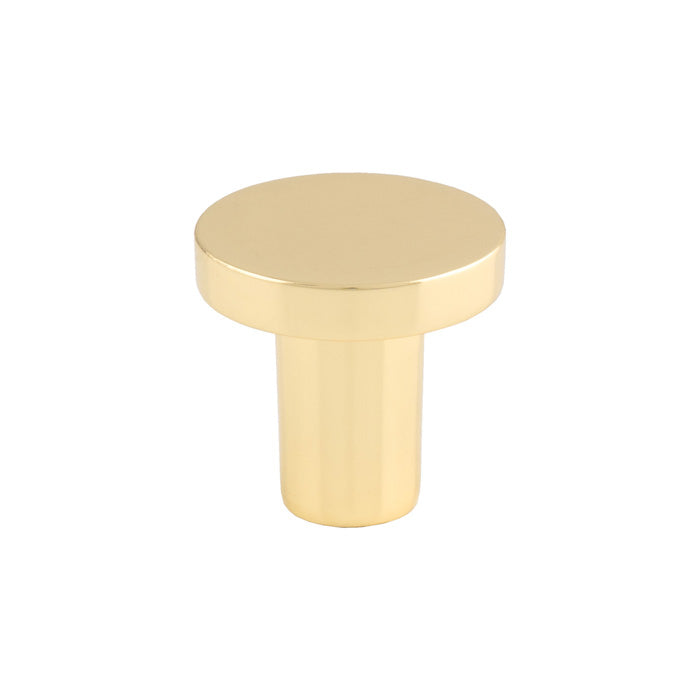 Circular Cupboard Knob 26Mm Dia - POLISHED BRASS 26