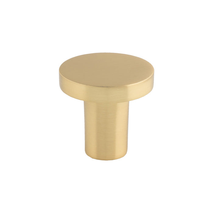Circular Cupboard Knob 26Mm Dia - SATIN BRASS 26