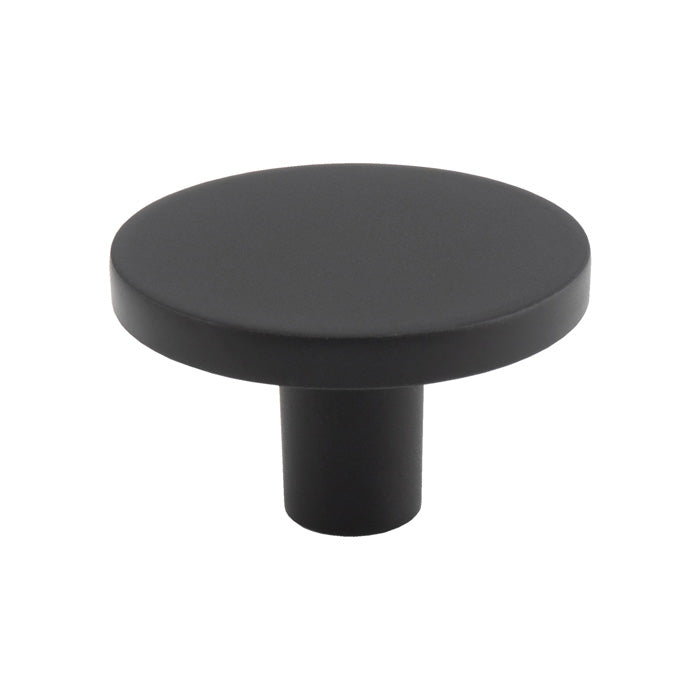 Circular Cupboard Knob 41Mm Dia - MATT BLACK 41