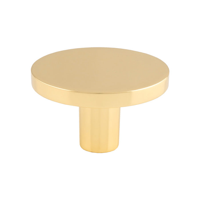 Circular Cupboard Knob 41Mm Dia - POLISHED BRASS 41