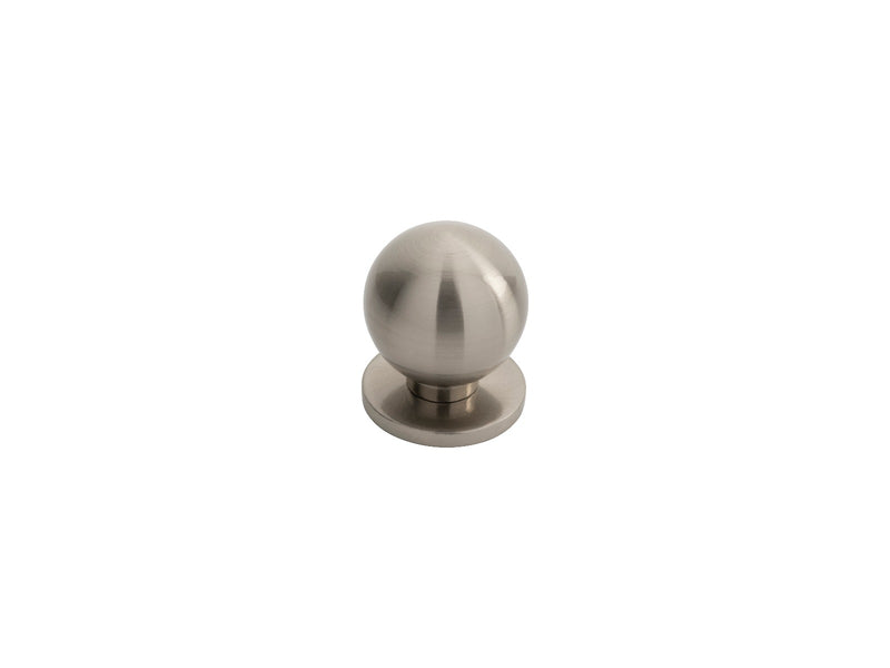 25Mm Stainless Steel Ball Knob W/ Rose - Satin Nickel 25 ( 25 )