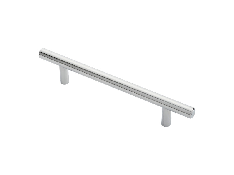12Mm Dia. T-Bar Pull Handle - 128Mm C/C - Bolt Through Fixing - Polished Chrome 128 ( 188 )