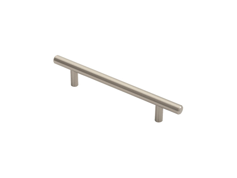 12Mm Dia. T-Bar Pull Handle - 128Mm C/C - Bolt Through Fixing - Satin Nickel 128 ( 188 )