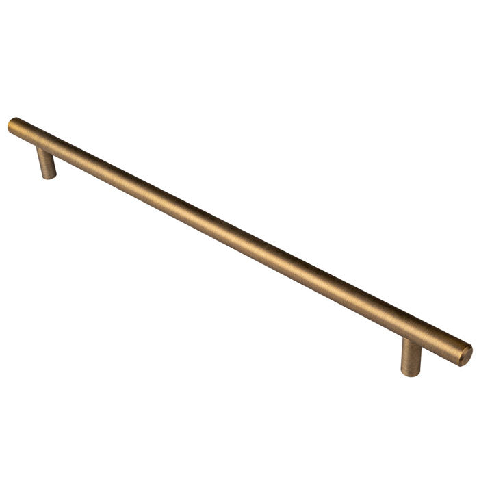 12Mm Dia. T-Bar Pull Handle - 288Mm C/C - Bolt Through Fixing - Antique Brass 200mm c/c