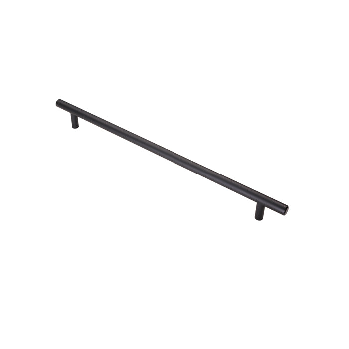 12Mm Dia. T-Bar Pull Handle - 288Mm C/C - Bolt Through Fixing - Matt Black 288mm c/c