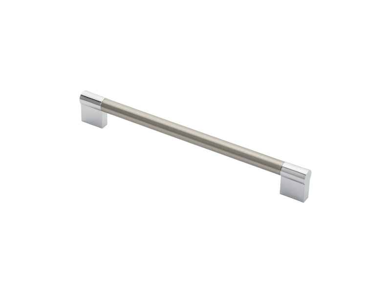 13Mm Keyhole Handle 224Mm C/C - Satin Nickel/Polished Chrome 224 ( 236 )