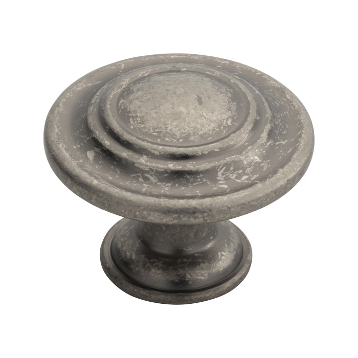 Traditional Pattern Knob 34Mm - Pewter 34mm