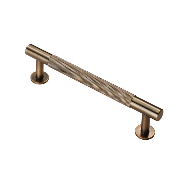 Knurled Cabinet Pull Handle 128Mm C/C - Antique Brass