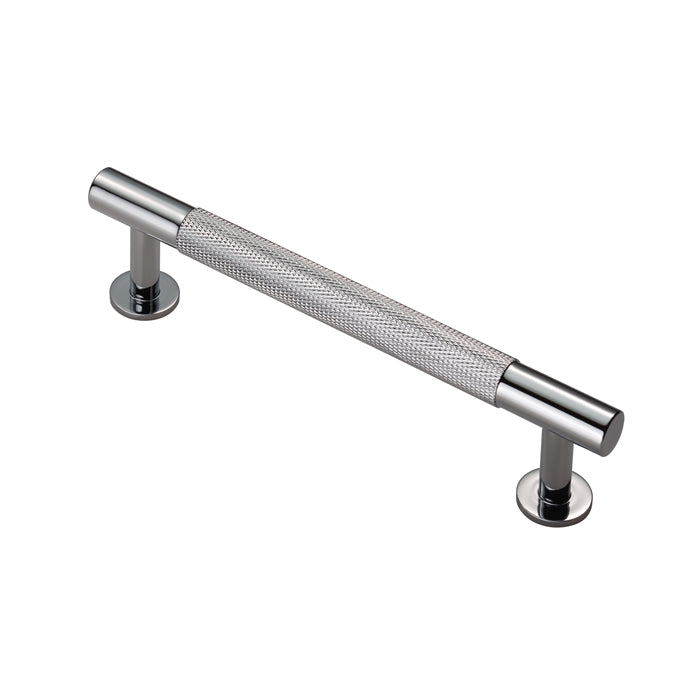 Knurled Cabinet Pull Handle 128Mm C/C - Polished Chrome