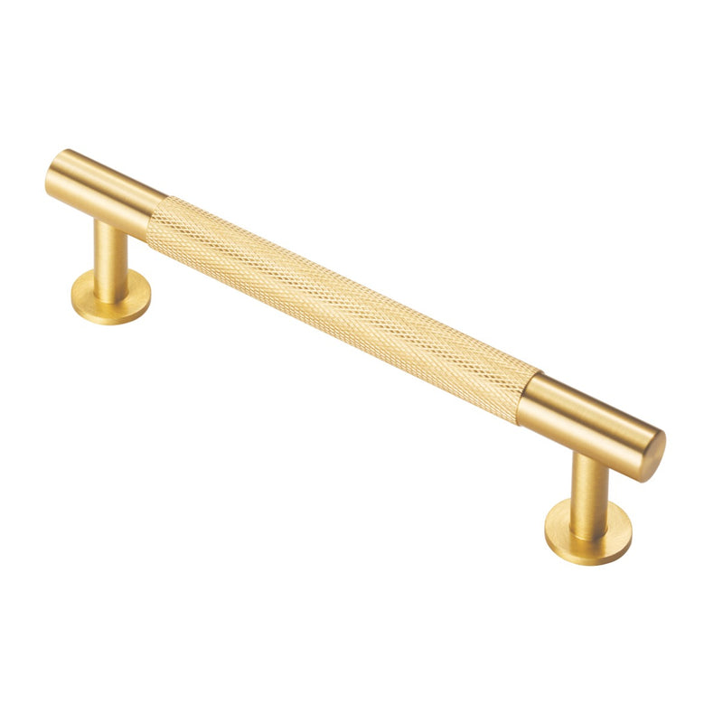 Knurled Cabinet Pull Handle 128Mm C/C - Satin Brass