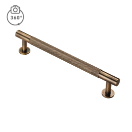 Knurled Cabinet Pull Handle 160Mm C/C - Antique Brass