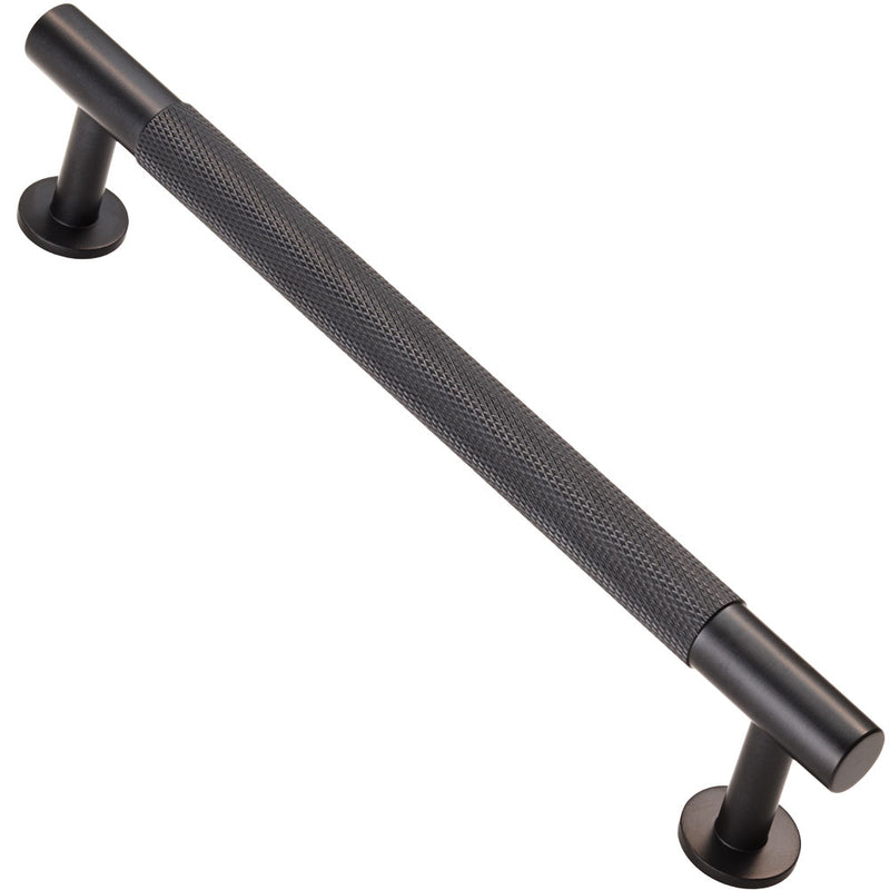 Knurled Cabinet Pull Handle 160Mm C/C - Matt Black