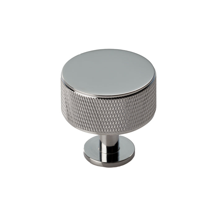 Knurled Cabinet Radio Knob - Polished Chrome