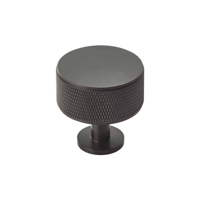 Knurled Cabinet Radio Knob - Matt Black