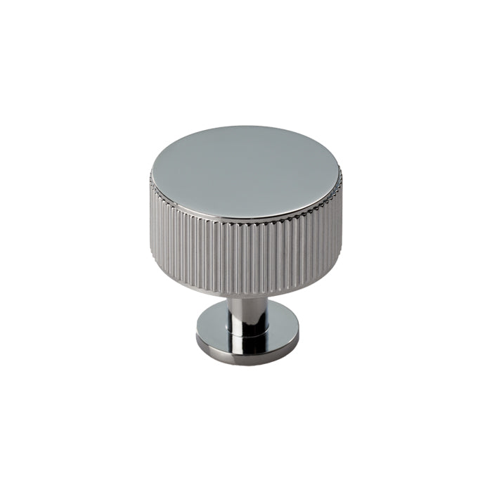 Lines Cabinet Radio Knob - Polished Chrome
