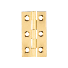 50 X 28 X 1.5Mm Cabinet Hinge C/W Screws (Pair) - Polished Brass 50 x 28 x 1.5