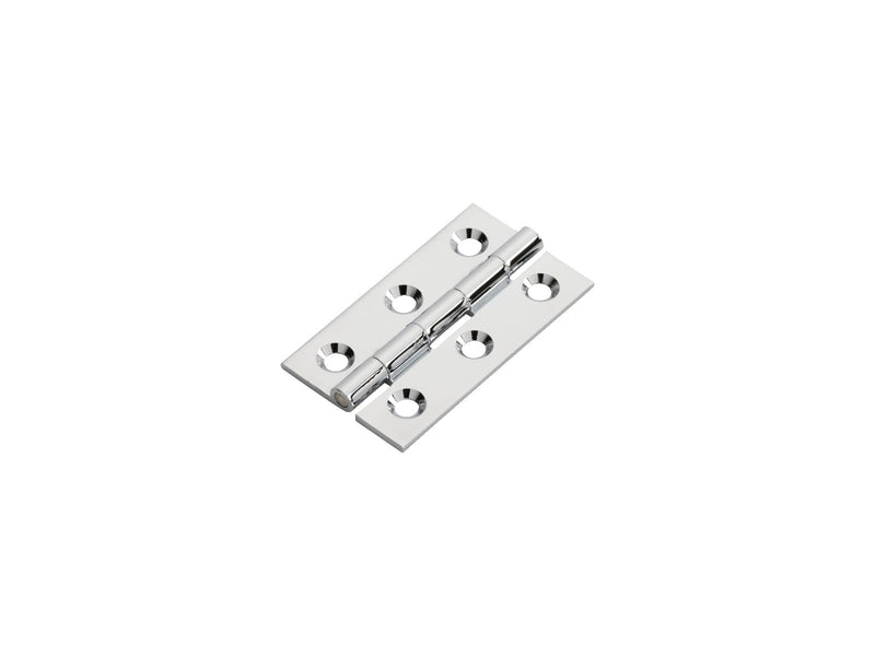50 X 28 X 1.5Mm Cabinet Hinge C/W Screws (Pair) - Polished Chrome 50 x 28 x 1.5