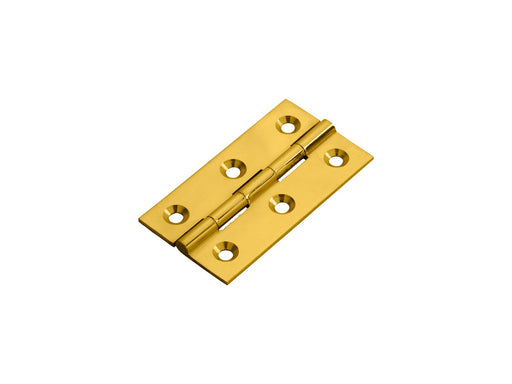 64 X 35 X 2Mm Cabinet Hinge C/W Screws (Pair) - Polished Brass 64 x 35 x 2