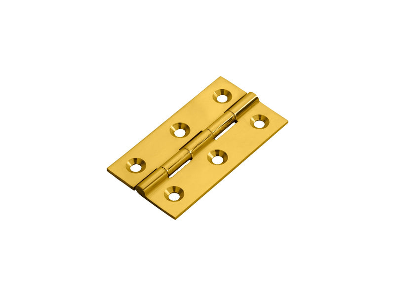 64 X 35 X 2Mm Cabinet Hinge C/W Screws (Pair) - Polished Brass 64 x 35 x 2