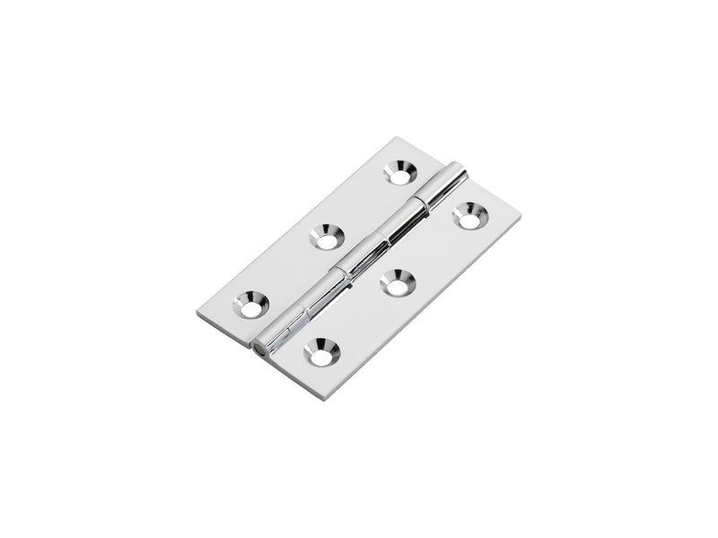 64 X 35 X 2Mm Cabinet Hinge C/W Screws (Pair) - Polished Chrome 64 x 35 x 2