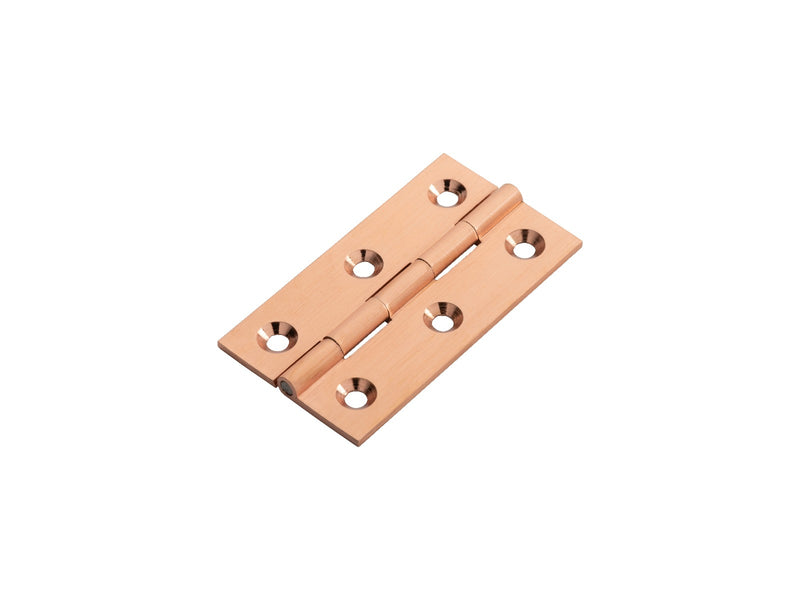 64 X 35 X 2Mm Cabinet Hinge C/W Screws (Pair) - Satin Copper 64 X 35 X 2mm