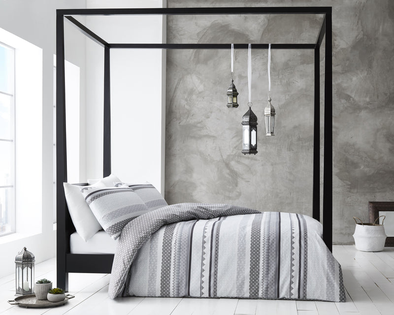 Printed Gabrielle King Duvet Cover Set Grey