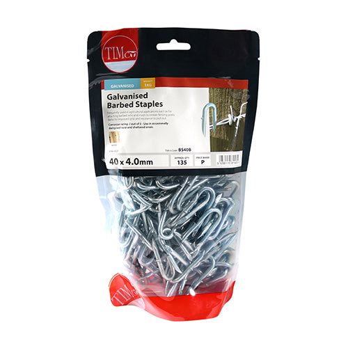 TIMCO Barbed Staples Galvanised — 1kg Bag