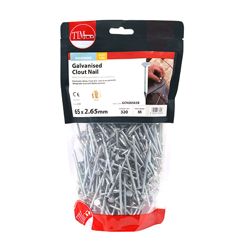 TIMCO Clout Nails Galvanised — 1kg Bag