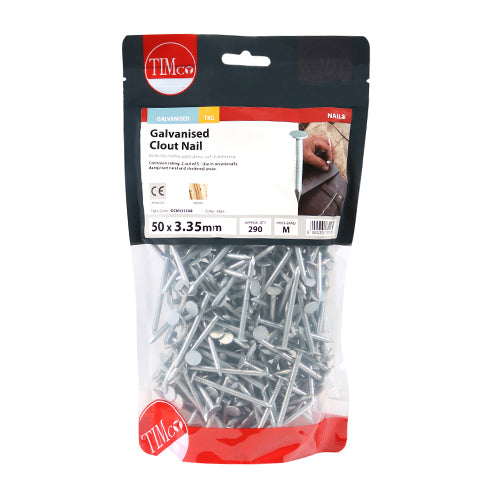 TIMCO Clout Nails Galvanised — 1kg Bag