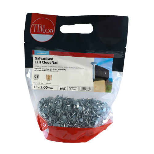 TIMCO Extra Large Head Clout Nails Galvanised