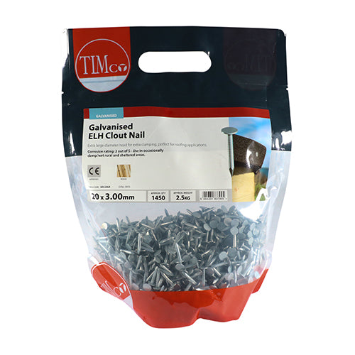 TIMCO Extra Large Head Clout Nails Galvanised