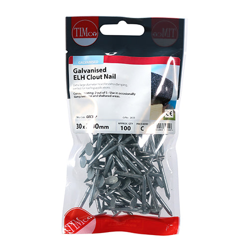 TIMCO Extra Large Head Clout Nails Galvanised — Trade Pack