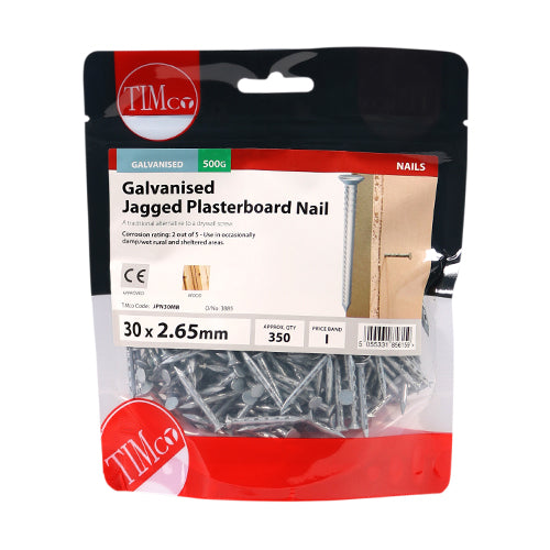 TIMCO Jagged Plasterboard Nails Galvanised — Small Bag