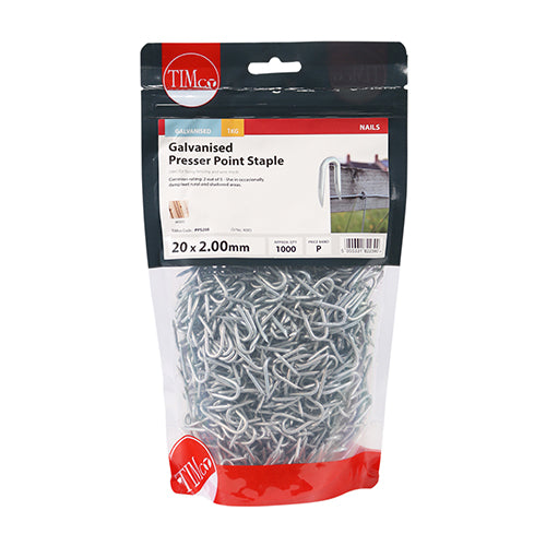 TIMCO Presser Point Staples Galvanised — 1kg Bag