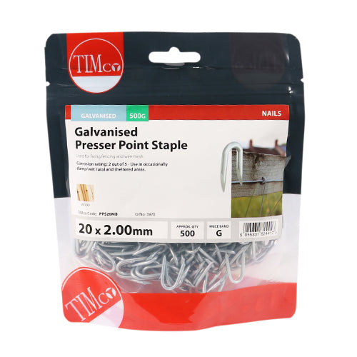 TIMCO Presser Point Staples Galvanised — Small Bag