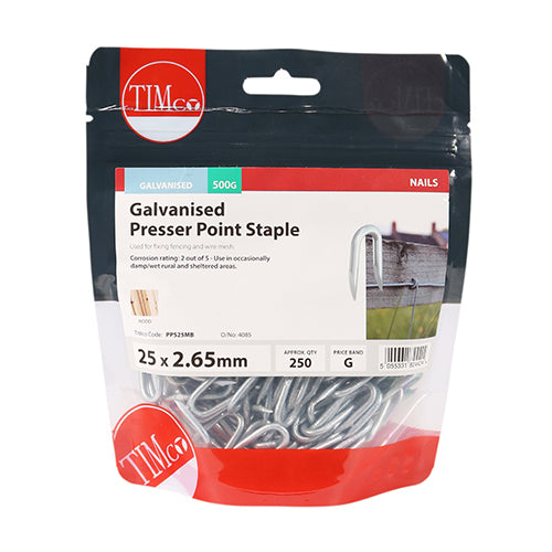 TIMCO Presser Point Staples Galvanised — Small Bag