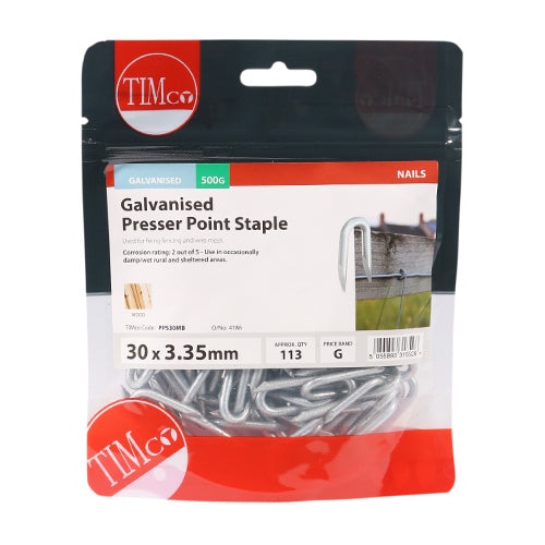 TIMCO Presser Point Staples Galvanised — Small Bag