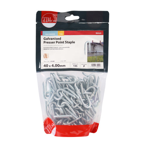TIMCO Presser Point Staples Galvanised — 1kg Bag