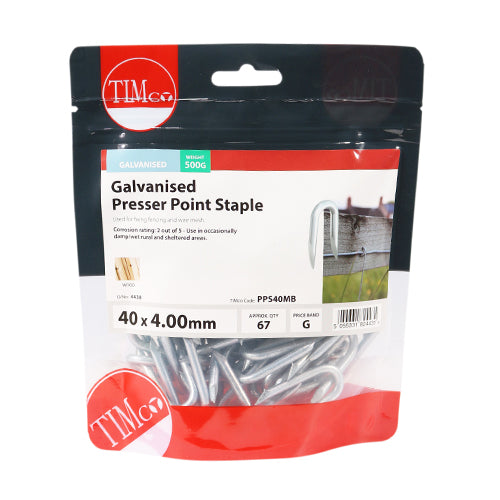TIMCO Presser Point Staples Galvanised — Small Bag