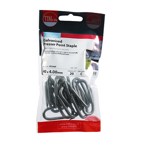 TIMCO Presser Point Staples Galvanised — Trade Pack