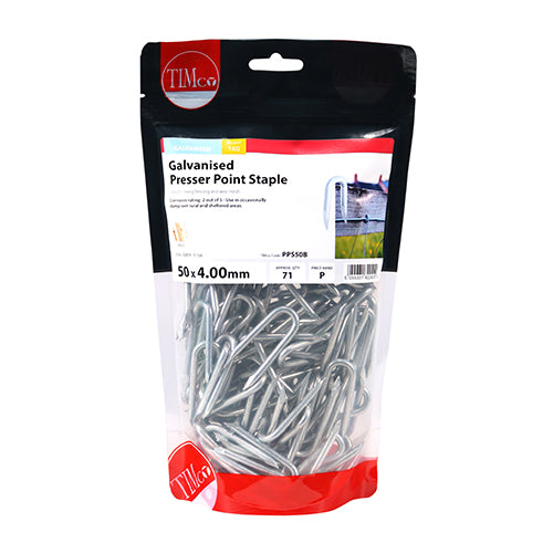 TIMCO Presser Point Staples Galvanised — 1kg Bag