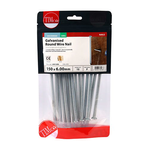 TIMCO Round Wire Nails Galvanised — Small Bag
