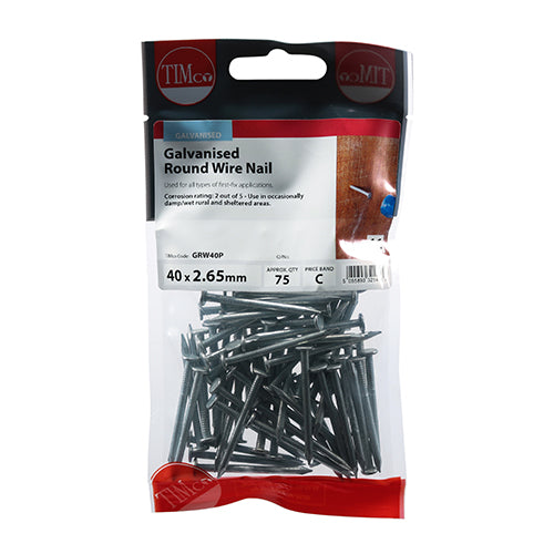 TIMCO Round Wire Nails Galvanised — Trade Pack