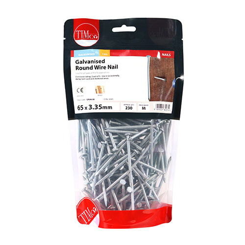 TIMCO Round Wire Nails Galvanised — 1kg Bag