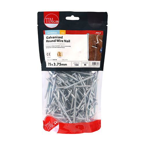 TIMCO Round Wire Nails Galvanised — 1kg Bag