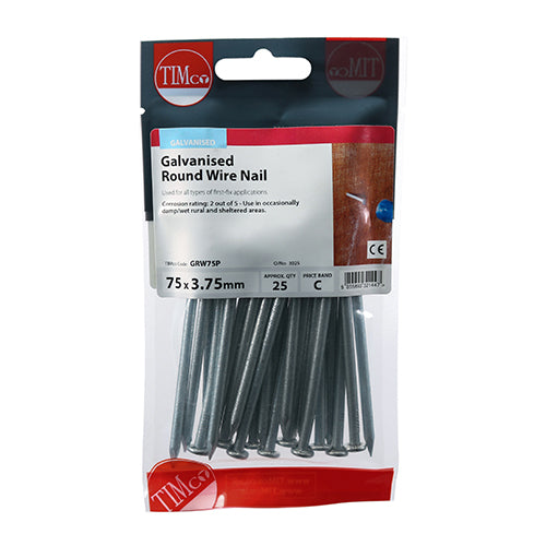 TIMCO Round Wire Nails Galvanised — Trade Pack